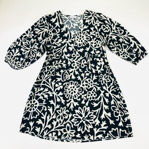 La Fee Maraboutee dress Puff sleeve Medium Woodblock print Abstract Floral
